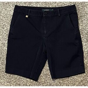 Lauren Ralph Lauren‎ Shorts Womens 6P Blue Chino Twill Flat Front Casual Petite
